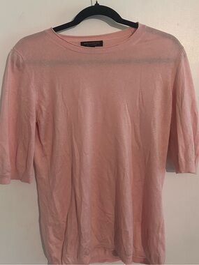 Banana Republic Silk & Cashmere Pink Short Sleeve Sweater